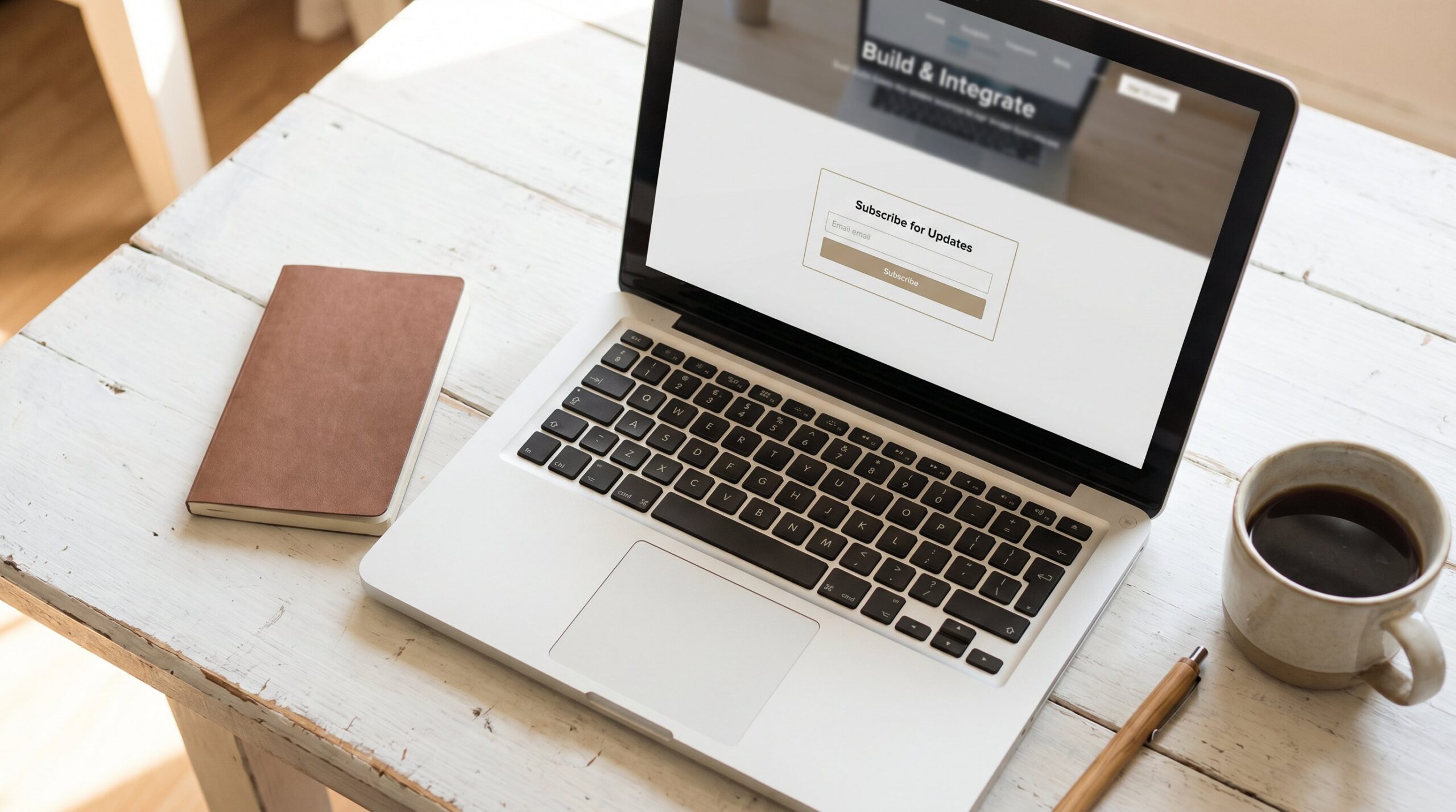 email signup form on a laptop — best website builder with email marketing integration