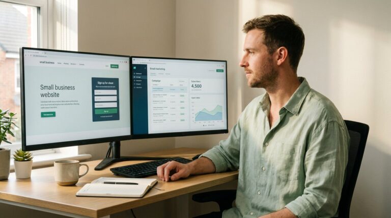 website and email marketing all-in-one hero image